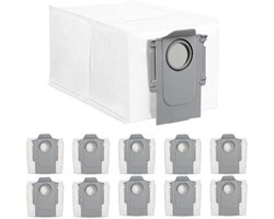 10 stuks stofzakken, accessoireset gescht voor Roborock S8 MaxV Ultra / S8 Max Ultra / S8+ / S8 Pro Ultra / S7 MaxV Ultra/Q Revo/Qrevo Pro/Qrevo MaxV / T8 Q5+ G10S PRO Q7 Max+ Q8 Max+, grote capaciteit