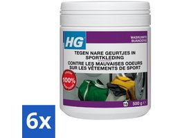 6 x HG Wasmiddel Toevoeging Tegen Nare Geuren In Sportkleding 500 gr - Sportkleding Geurverwijderaar - Wasmiddeltoevoeging - Nare Geurtjes - Sportkleding Geur - Wasmiddel