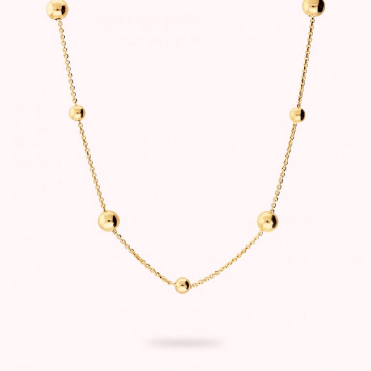 Bronzallure Rolò Chain With Alternate Bead Necklace WSBZ02574Y.YG-457 Brons 45