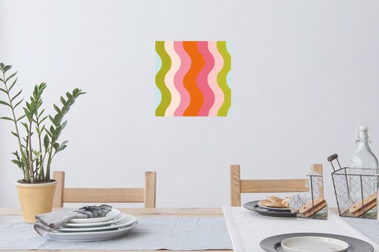 Muurstickers - Sticker Folie - Banen - Golven - Kleurrijk - Verticaal - 30x30 cm - Plakfolie - Muurstickers Kinderkamer - Zelfklevend Behang - Zelfklevend behangpapier - Stickerfolie