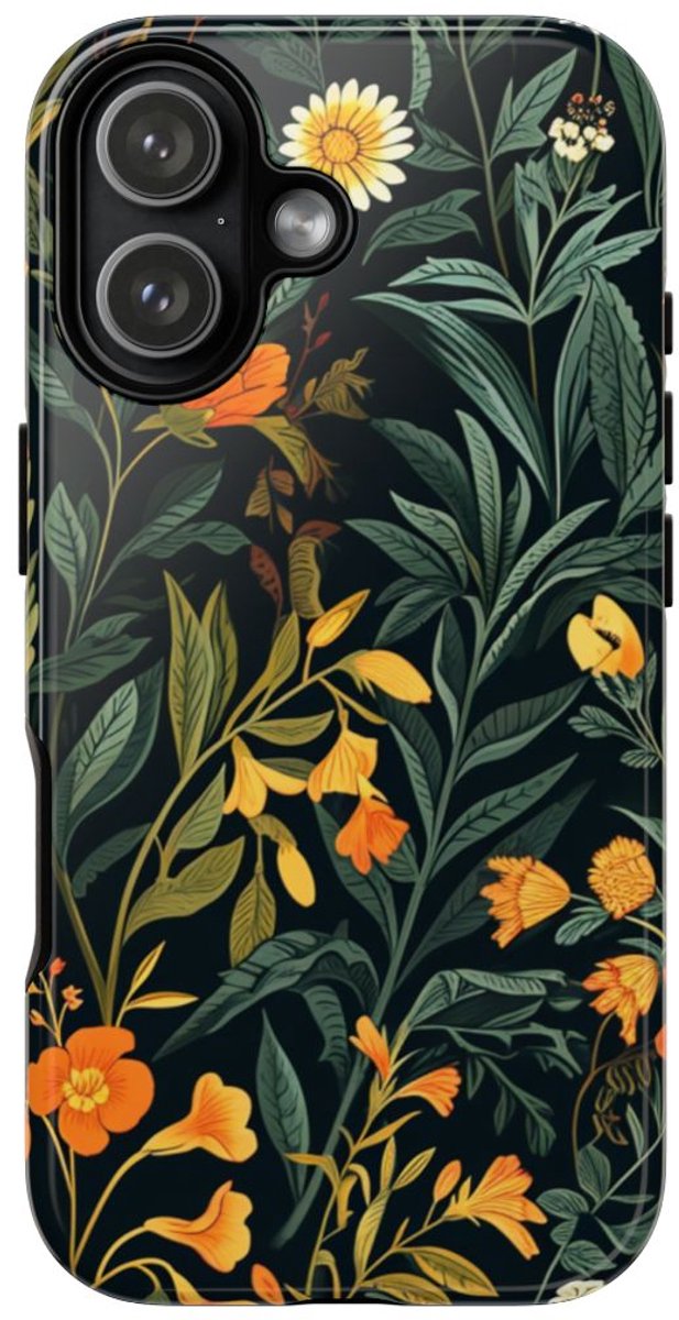 Oranje en Witte Bloemenprint – Telefoonhoesje Geschikt voor iPhone 17