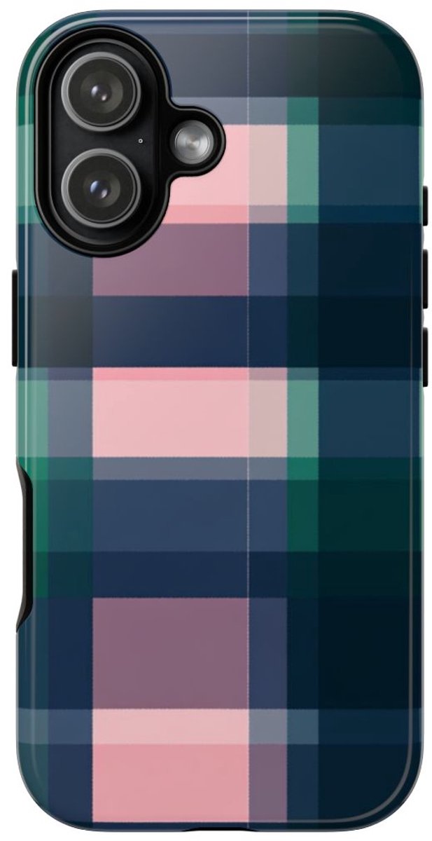 Smaragdgroen en Roze Geruit Patroon – Telefoonhoesje Geschikt voor iPhone 17