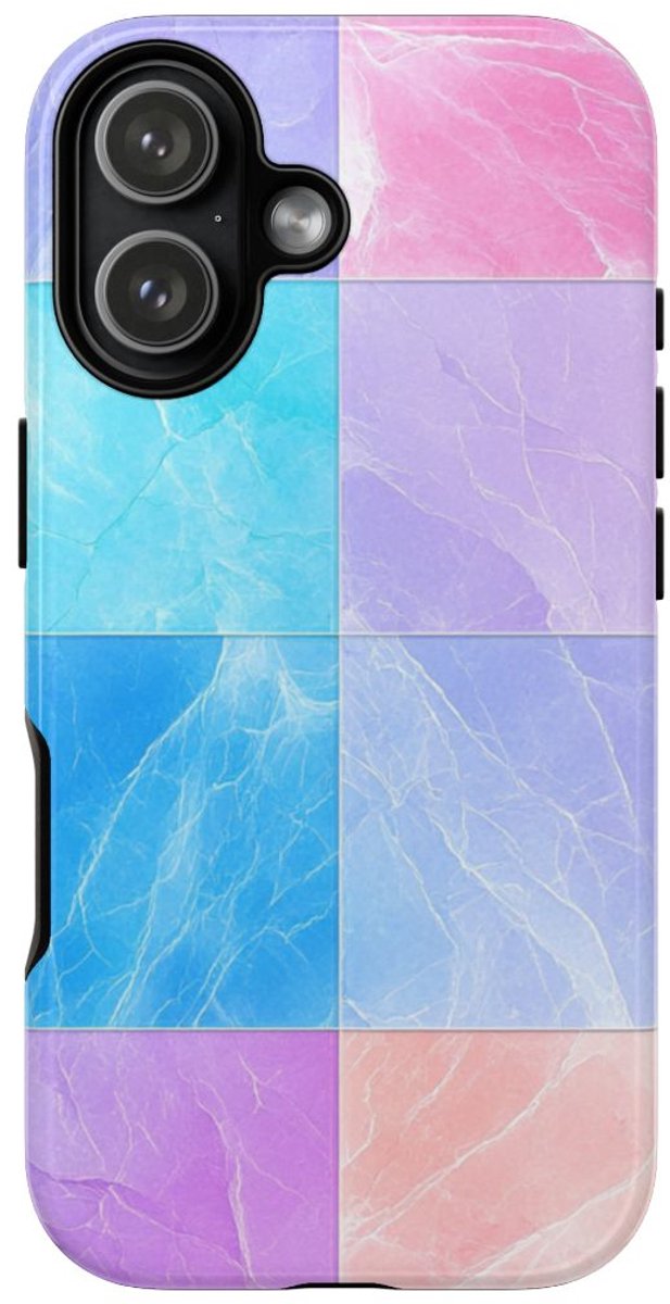 Pastelkleurige Marmertegels met Kleuroverloop – Telefoonhoesje Geschikt voor iPhone 17