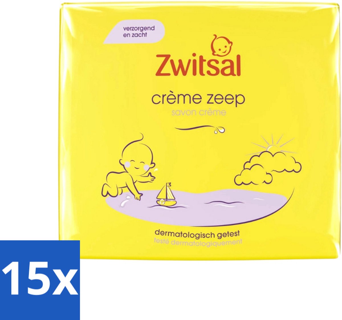 Image of 15 x Zwitsal Crème Zeep 2 x 90 gr - Crème Zeep - Terugvettende Werking - Hypoallergeen - Dermatologisch Getest
