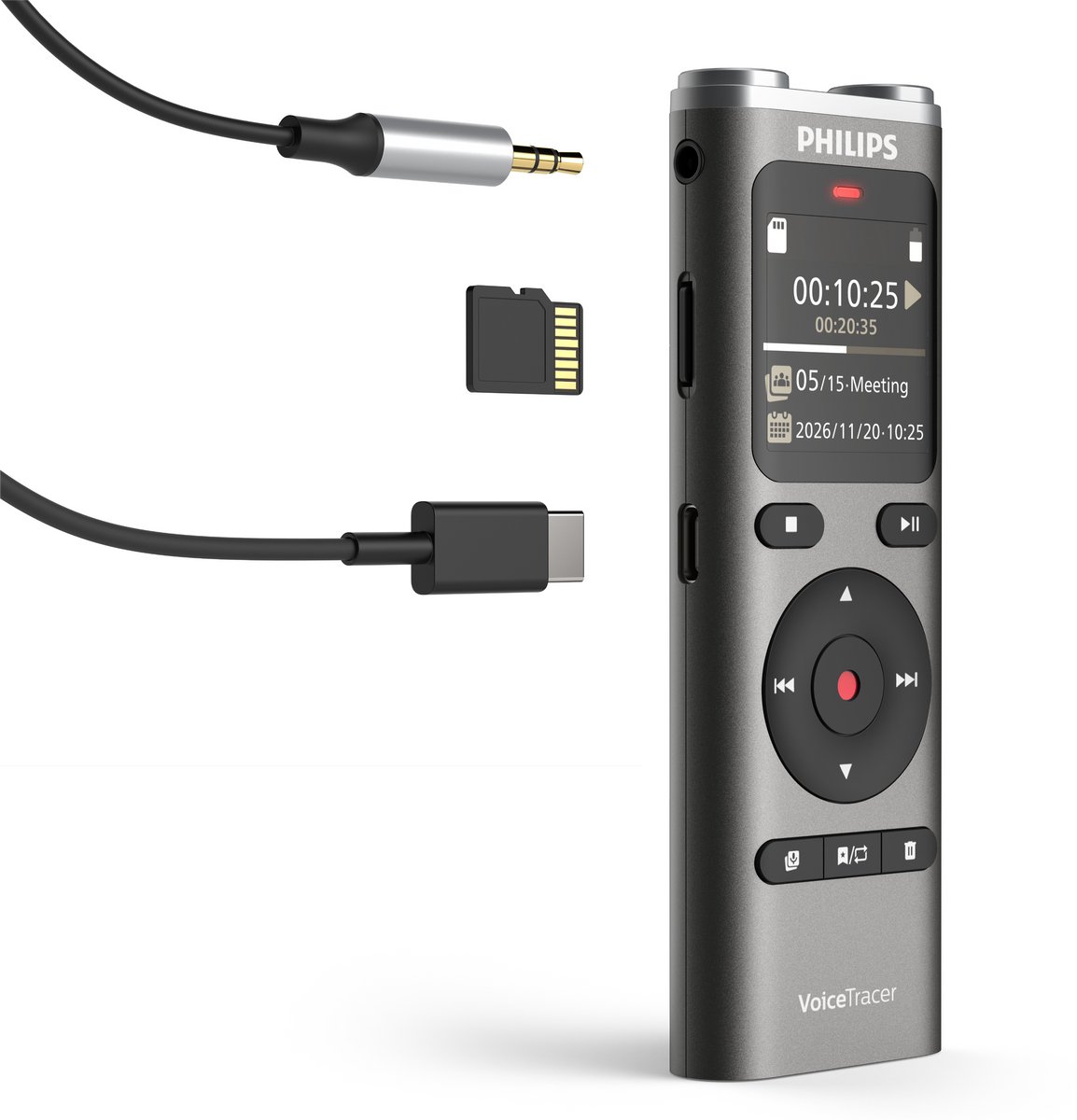 Philips DVT2075 Audio recorder - 2 Hoogwaardige microfoons - afbeelding 3