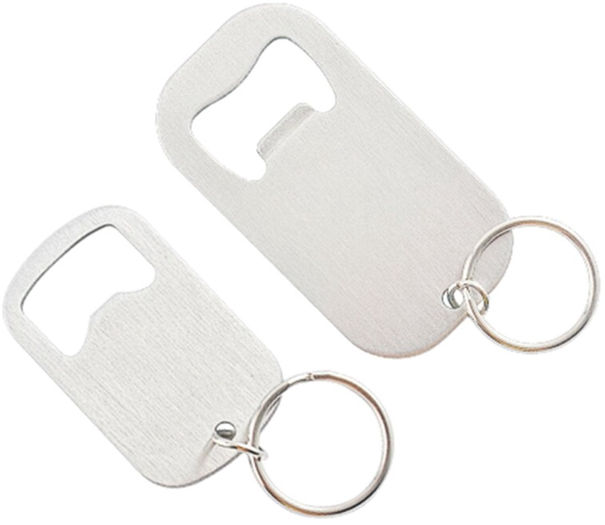 2-Pack roestvrijstalen drankflesopener platte bierflesopener sleutelhanger