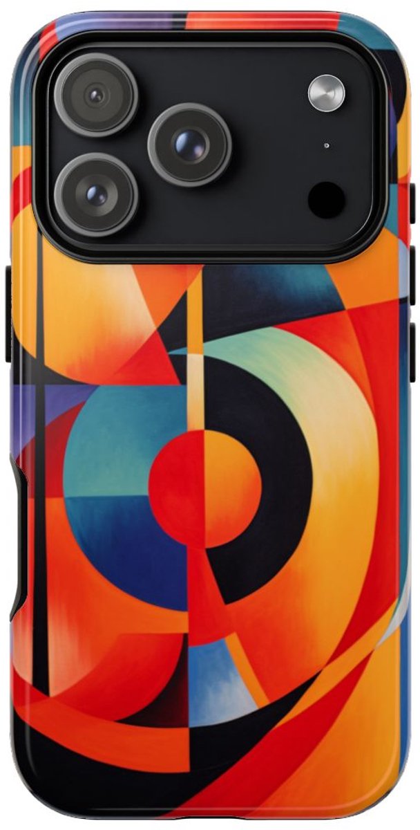 Vrolijke Geometrische Abstracte Kunst – Telefoonhoesje Geschikt voor iPhone 17 Pro