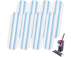 8 stuks dweilpadvervanging geschikt voor O Cedar H2prO mopsysteem, geschikt voor Vileda H2PrO Flat Mop Refill Kit - dweilkopvervanging - vervangende dweilpads - machinewasbaar, herbruikbaar, eenvoudig te installeren, voor alle harde vloeren