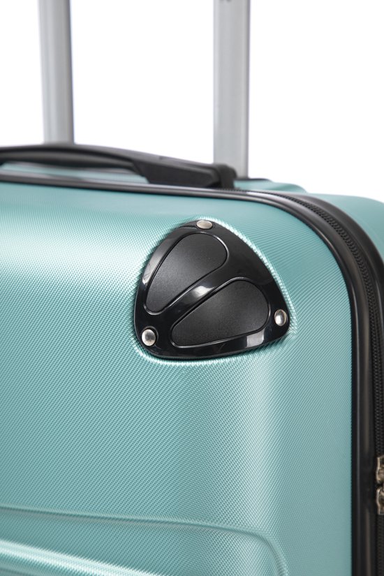 Valise Rome Travelerz taille XL – 95 litres – Bagage en soute – ABS léger – Roues Spinner – Avec serrure à combinaison – Vert clair