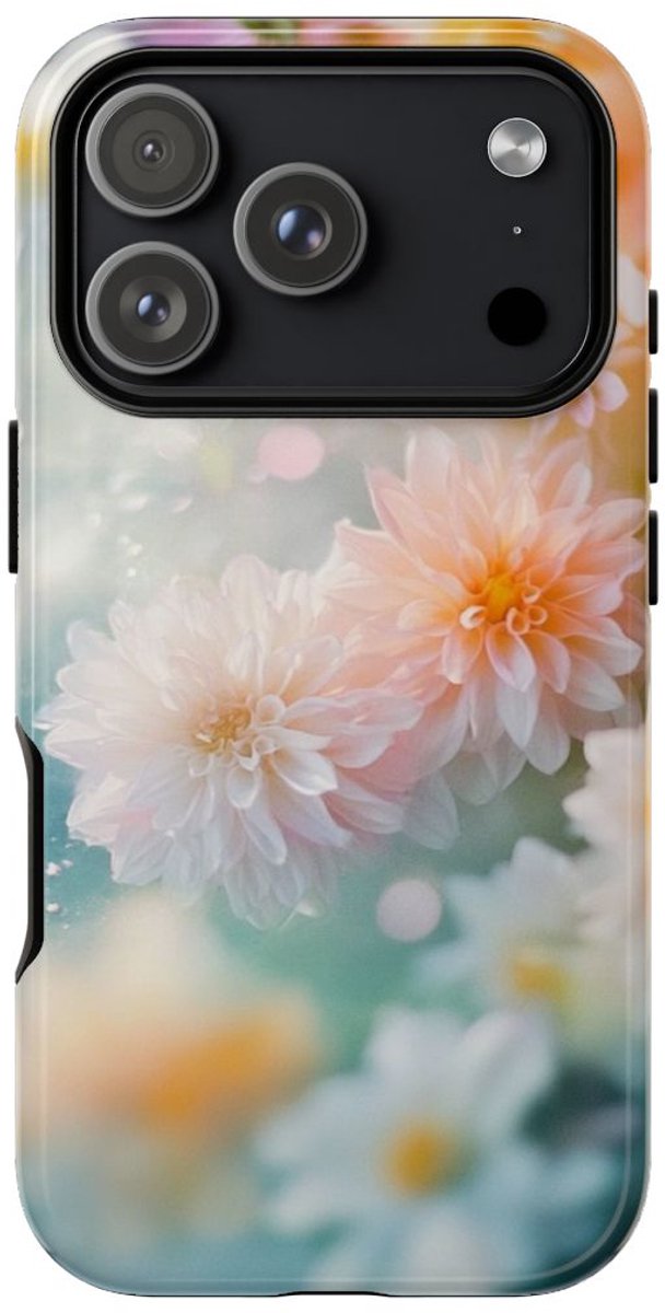 Zachte Pastel Dahlia's Bloemmotief – Telefoonhoesje Geschikt voor iPhone 17 Pro