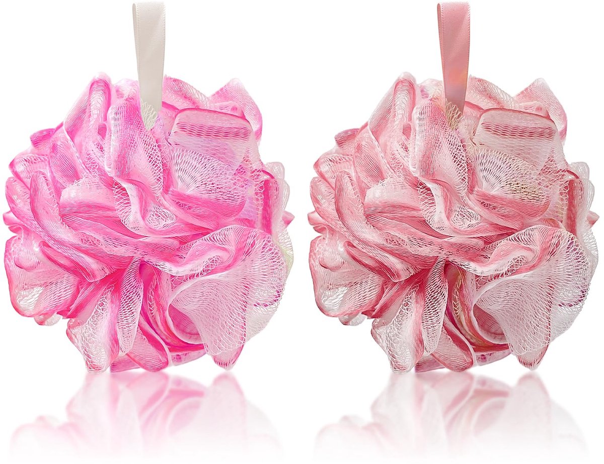 Azomor® Set van twee zachte badsponzen voor een milde lichaamsscrub