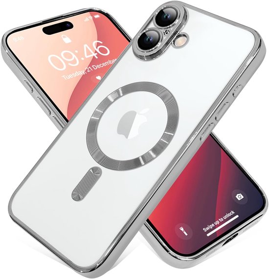 UnnFiko Telefoonhoesje Met Koord – Transparante MagSafe Siliconen Hoes Voor IPhone 17 Pro Met Verstelbare Ketting (wit)