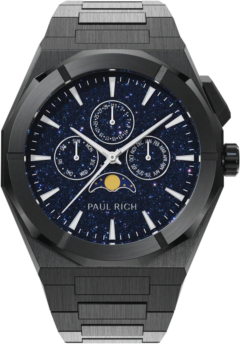Paul Rich Moonphase Star Dust II Black MOON03 horloge