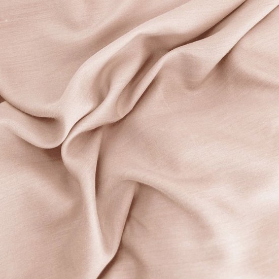 Drap-housse Kayori Emma en satin de coton - 160 x 200-210 cm - Épaisseur du matelas 35 cm - Élastique tout autour - Katoen bio - Vieux rose