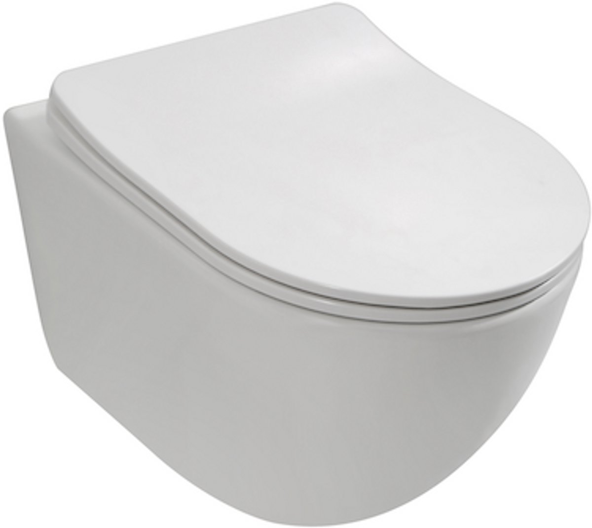WOON-DISCOUNTER.NL - Ravius 48 - Mat wit - Toiletpot met zitting - Hangend - Soft close - 6016