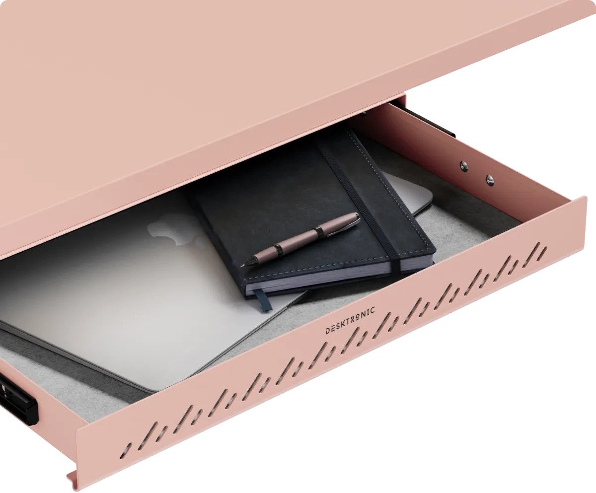 Desktronic Bureaulade - Roze - Hoogste kwaliteit staal - Maximaal gewicht 8kg