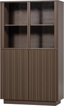 WOOOD Nova Lage Vitrinekast - Grenen - Truffel Bruin - 172x102x40