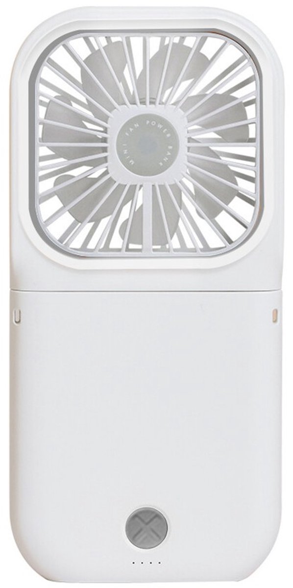Draagbare mini-ventilator, opvouwbaar, ophangbaar, USB-oplaadbare ventilator - wit