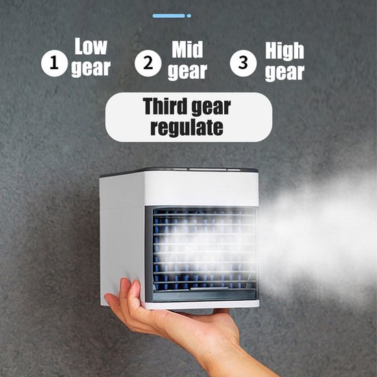 3-snelheden mini-airconditioner met slimme timer van 0-7 uur
