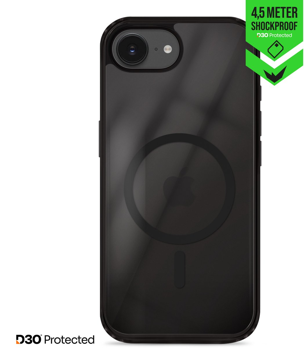 Striker Hoesje geschikt voor Apple iPhone 16e MagSafe Telefoonhoesje Hardcase | Striker X-Core Xtreme Impact Backcover Shockproof | Geschikt voor MagSafe | Geschikt voor Draadloos Opladen met Magnetische Ring | Geschikt voor MagSafe Case - Zwart