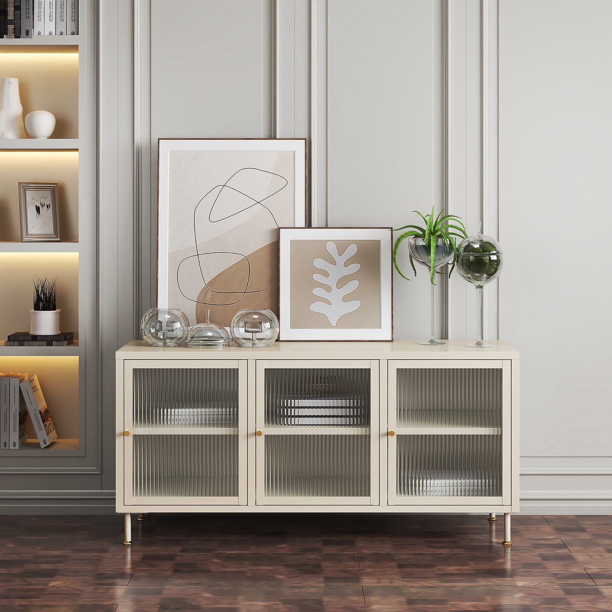 en.casa Tv meubel Lindau 120x40x59 cm cremewit [en.casa]