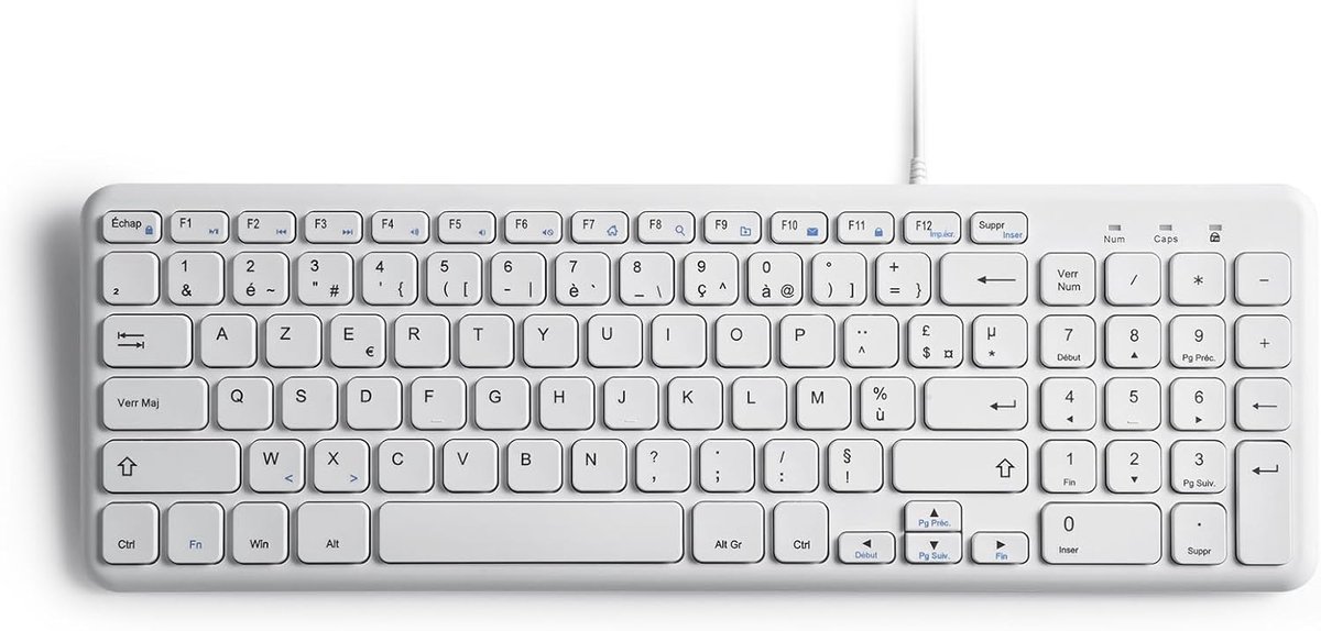 Compact USB-toetsenbord met Stil Typen en Cijferblok - AZERTY Indeling