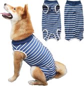 Herstelpak voor honden - 2 stuks - verstelbaar postoperatief rompertje - blauw - huisdier medische kleding
