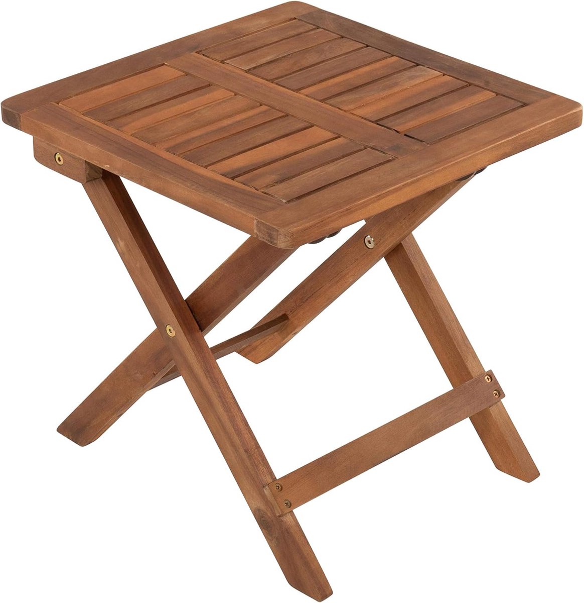 Bijzettafel van acaciahout 40 x 40 cm - Houten klaptafel voor binnen en buiten