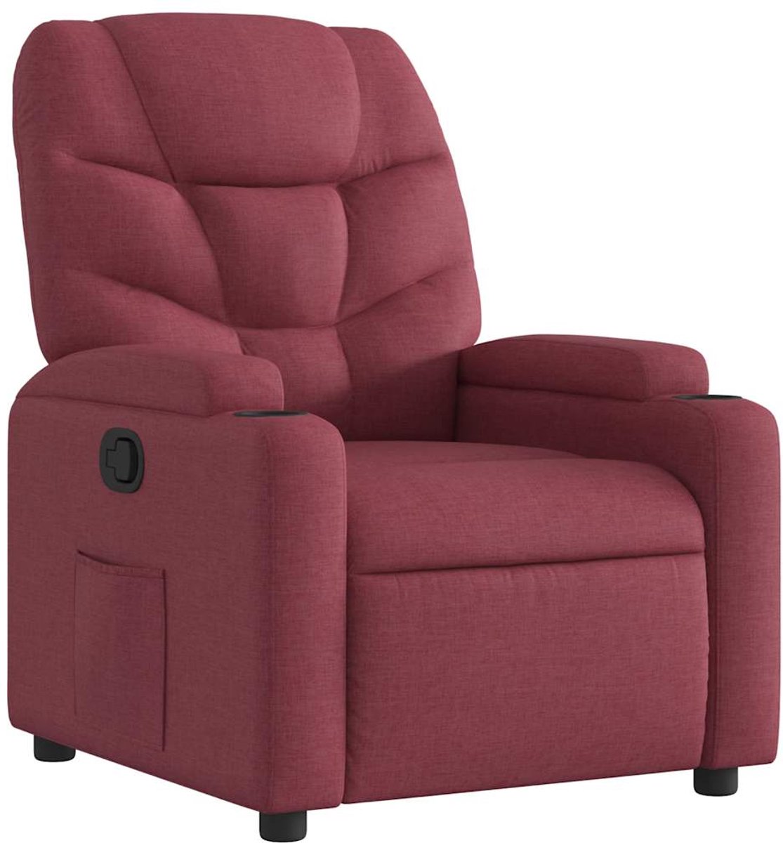 vidaXL Fauteuil - verstelbaar - stof - wijnrood
