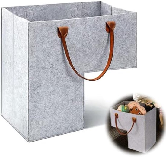 Trap-Organizer-Mand, L-vormige Trap-Organizer Met Handvat, Opvouwbare Trap- Opbergmand Van Katoen Linnen Trap Opbergmand Voor Tapijt En Houten Trappen