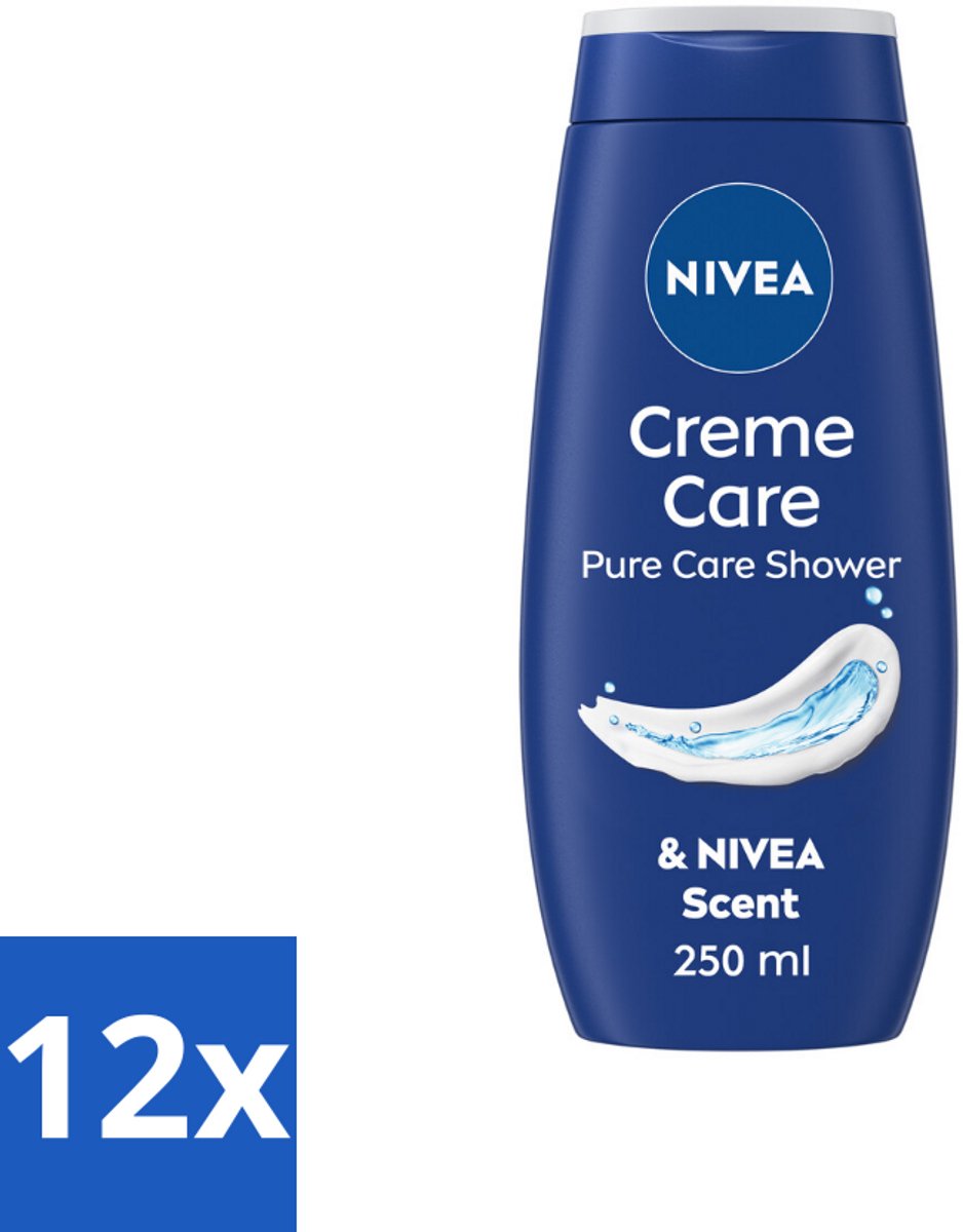 12 x NIVEA Douchecrème Care 250 ml - Douchecrème - Verzorgende Crème - Hydraterende Crème - Beschermende Crème - NIVEA Crème