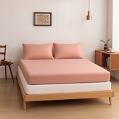 Boomba Bamboo Premium Hoeslaken pour surmatelas 200x220 400 fils au pouce rose