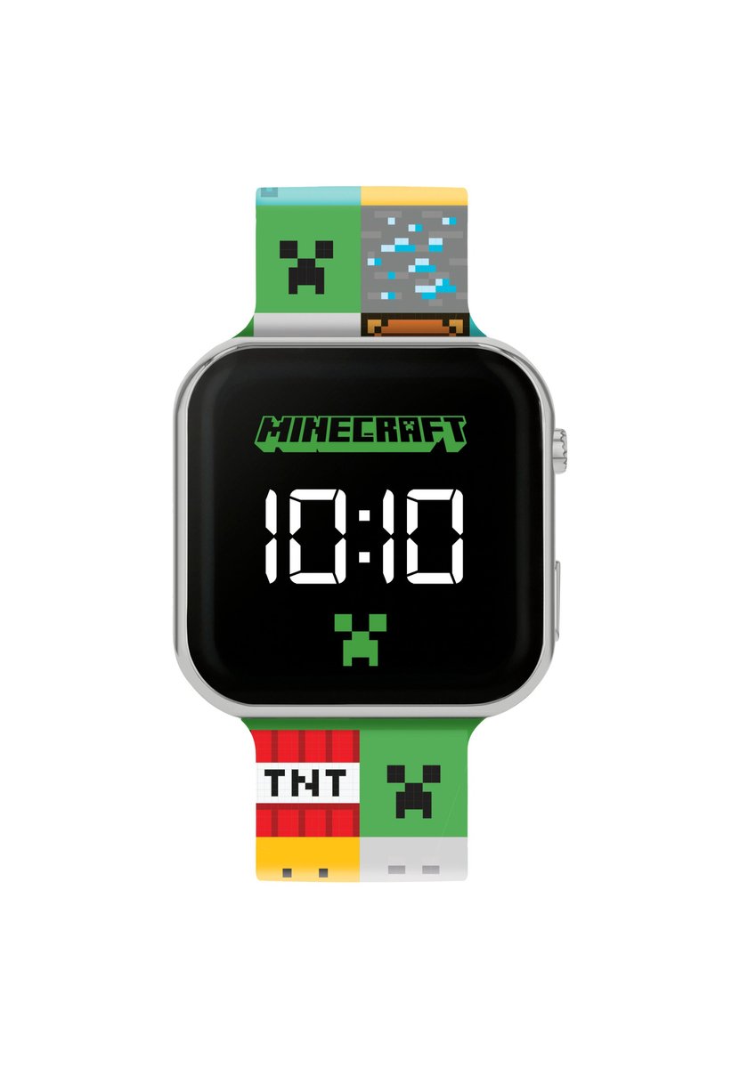 Minecraft Kinder LED Digitale Horloge met Meerkleurige Siliconen Band