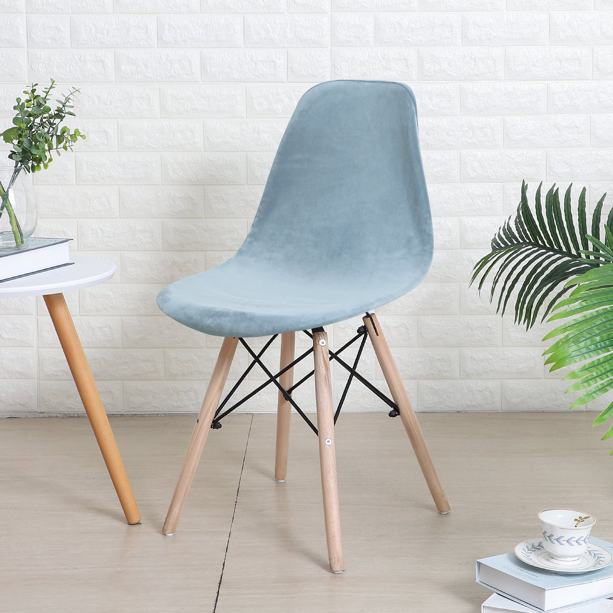 Covers By Ralfos* Stoelhoes Velvet Lichtblauw | Scandinavische Kuipstoel | Verkrijgbaar per stuk, Set van 4, 6 en 8 | Volumekorting | Hoes | Scandinavisch Beschermend | Luxe en Chic | Zacht | Duurzame oplossing | Woonkamer upgrade | Stijlvol | Wonen