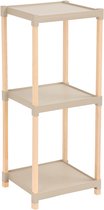 Fixwood Houten Modulaire Opbergrek – Massief Hout & Kunststof – Badkamerrek, Keukenrek of Plantenrek – 72 cm Hoog – Beige/Naturel