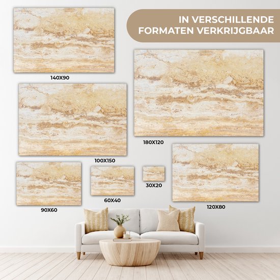 Peintures sur toile Marbre - Sable - Texture - 30x20 cm - Décoration murale