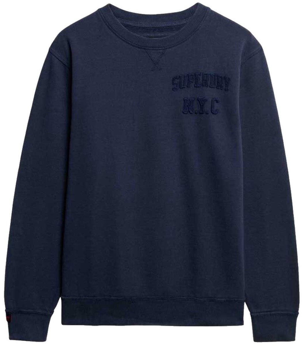 Superdry Vintage Athletic Tonal sweatshirt met ronde hals Heren Truien Marineblauw