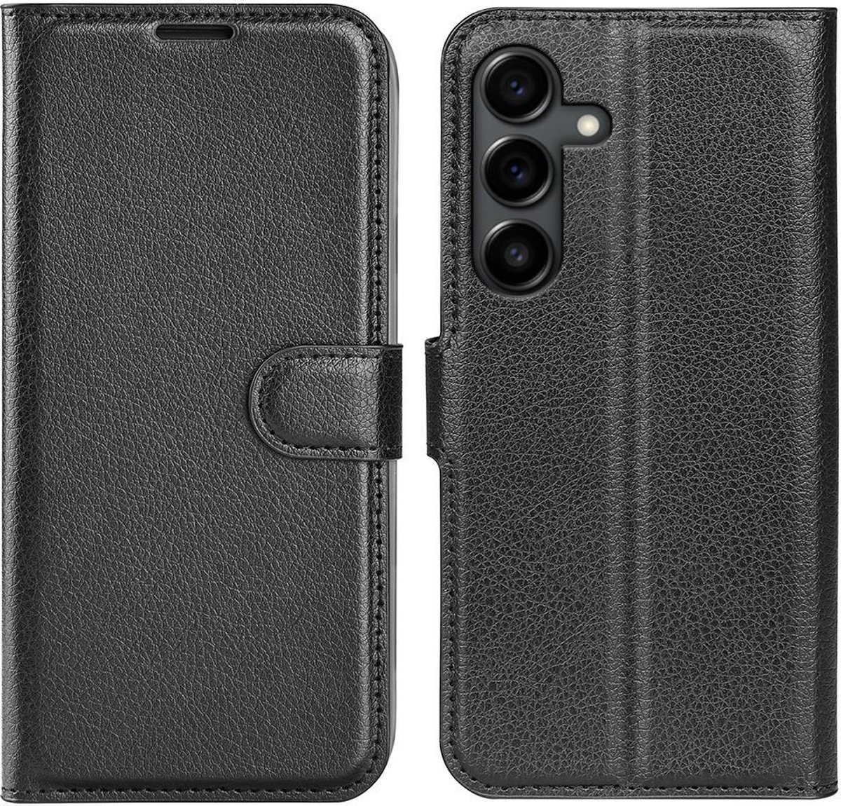 Mobigear Telefoonhoesje geschikt voor Samsung Galaxy S25 FE Hoesje | Mobigear Classic Bookcase Portemonnee | Pasjeshouder voor 3 Pasjes | Telefoonhoesje voor Pinpas / OV Kaart / Rijbewijs - Zwart