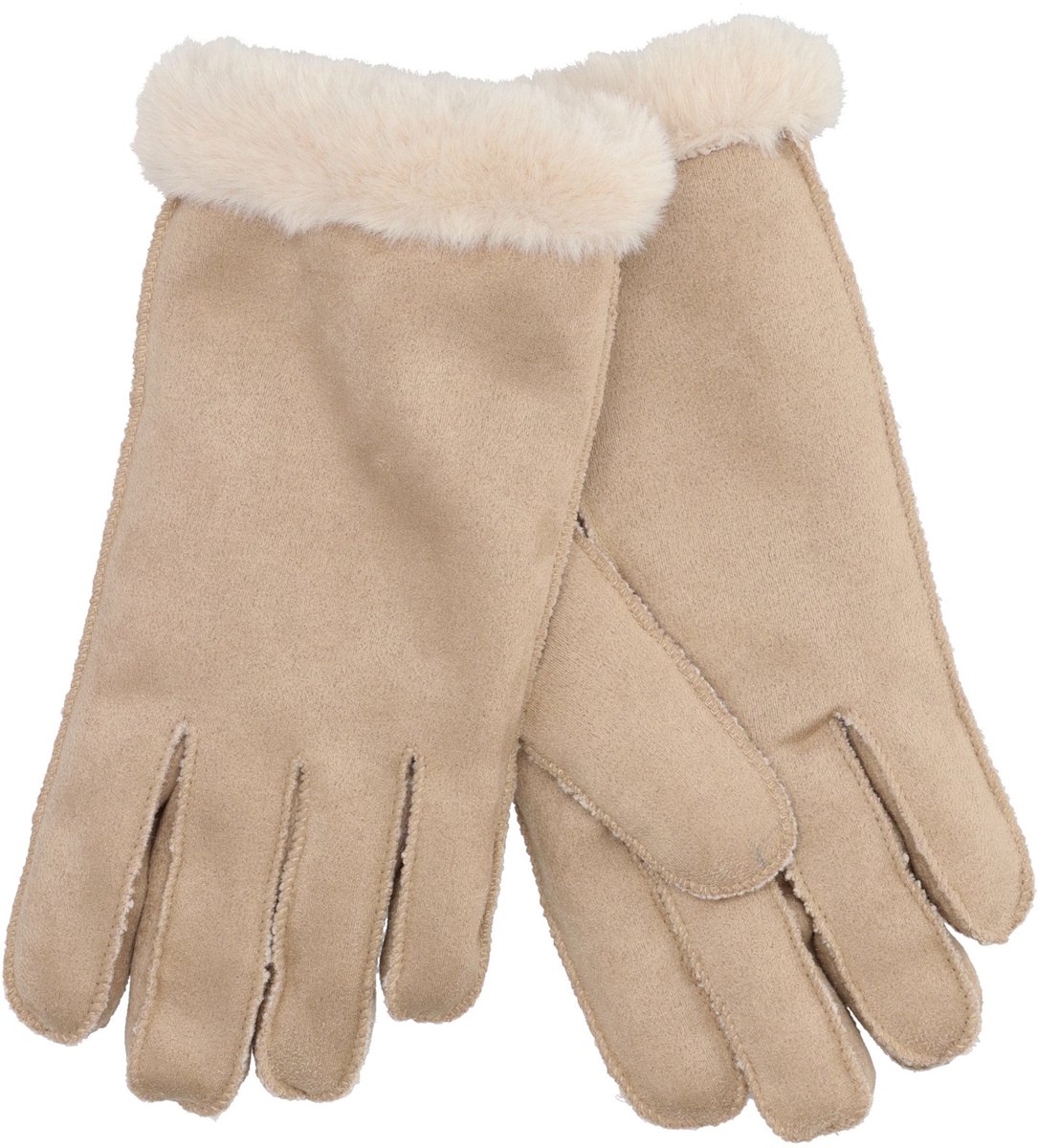 Sodutch Winter Essentials Handschoenen S - Touchscreen Functie - Waterafstotend - Fluffy Voering - Beige
