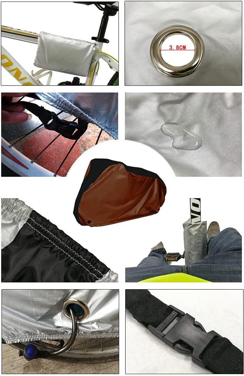Allecto plus - Waterdichte fietshoes voor 1 fiets, zware stof, regen- en windbestendig - Buitengebruik - 190T Oxford-doek - 75 x 25 x 38 inch