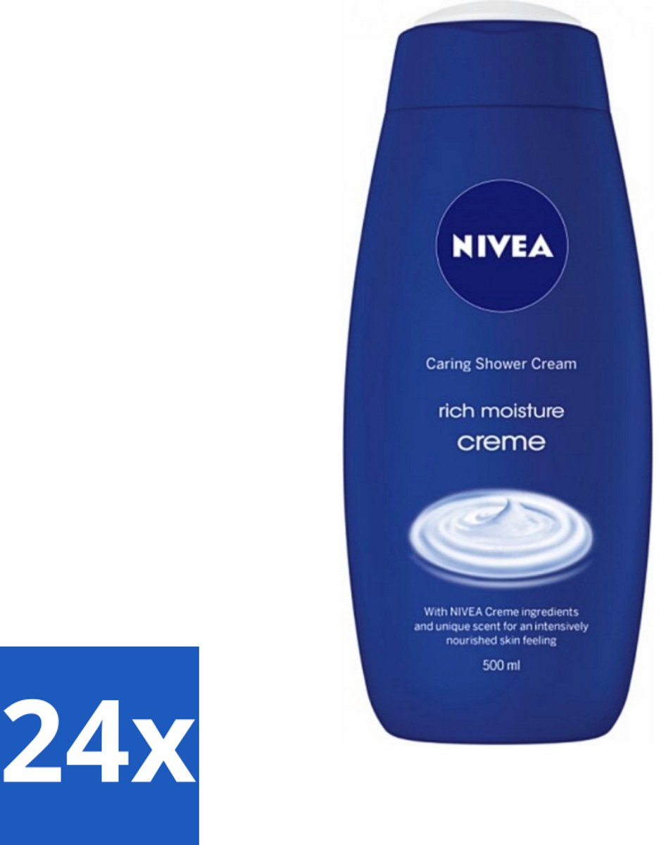 24 x NIVEA - Douchecrème - Rijke Hydratatie - Voedend Huidgevoel - 500 ml - Douchecrème - NIVEA - Hydratatie - Voeding - Droge Huid