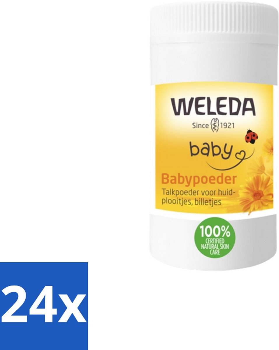 Image of 24 x WELEDA - Babypoeder - Baby & Kind Calendula - 20 g - Babypoeder - Babyhuid - Natuurlijke Verzorging - Calendula - Arnica