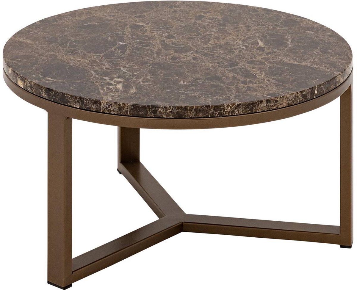 Goossens Sombra Salontafel - Marmer - 60 x 32 x 60 cm - Rond - bruin