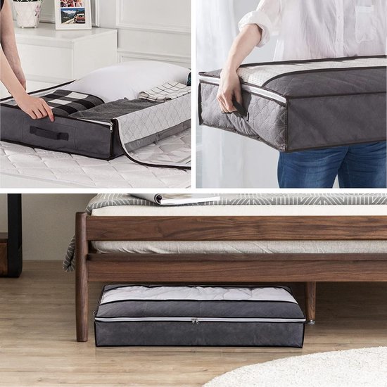 Opvouwbare opbergmand voor onder het bed, 2 stuks, van duurzame stof, voor kleding, schoenen