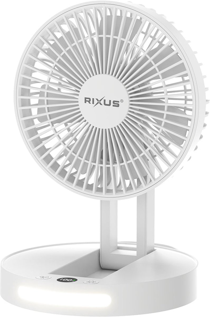 Rixus RXBF03 Portable Desktop Battery Fan White