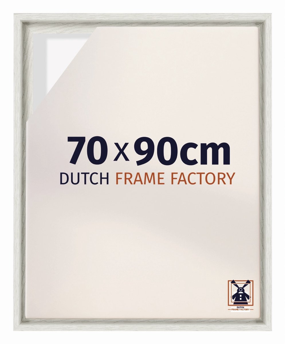 Dutch Frame Factory Baklijst 70x90 cm - White Wash - Geschikt voor Canvasdoek - MDF Baklijst Lausanne