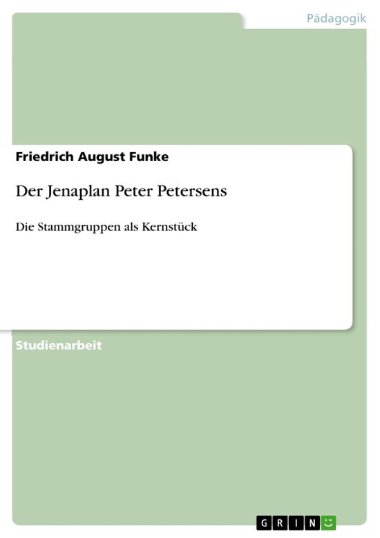 Der Jenaplan Peter Petersens - cover
