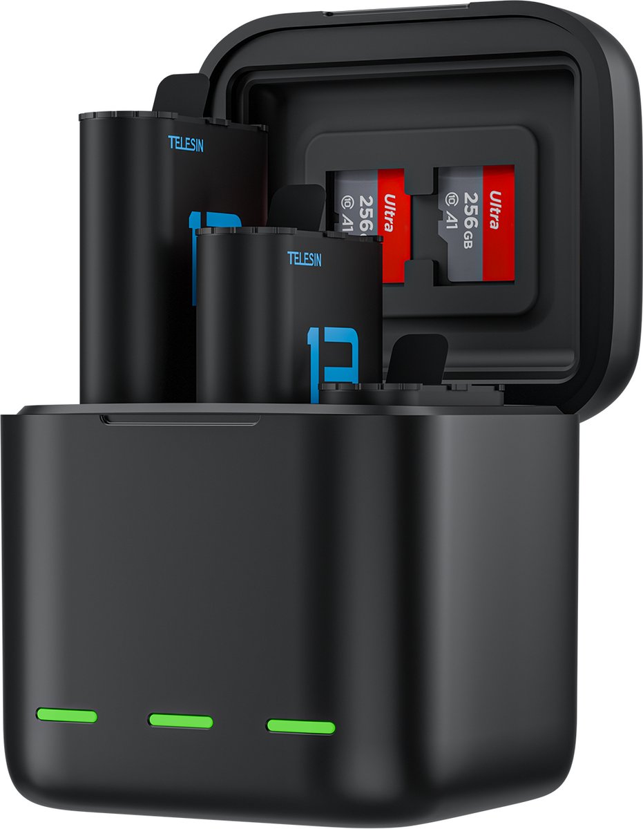 Telesin Battery Charger Box + 2x accu voor GoPro Hero 13