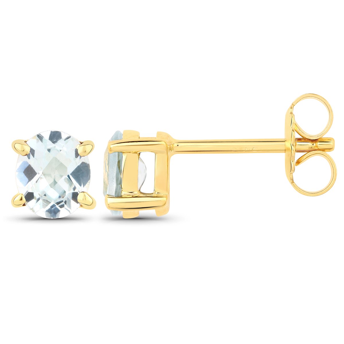 Vira Jewels Ohrstecker 925-Sterling Silber vergoldet Glänzend Aquamarine
