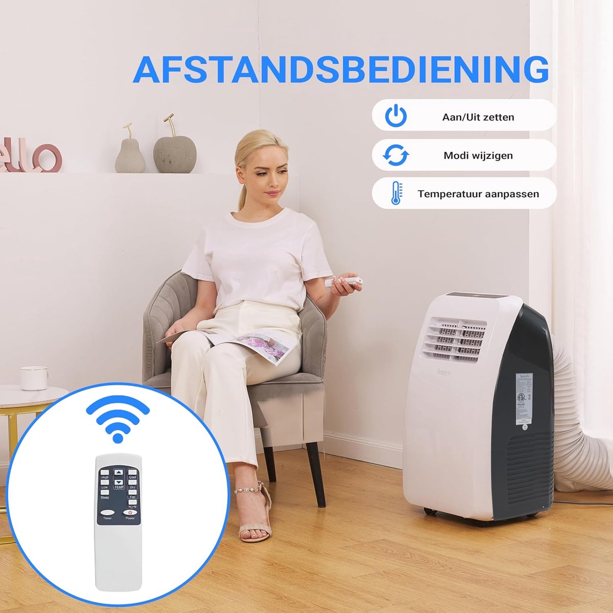 Mobiele Airconditioner 3-in-1 met Ontvochtiger en - afbeelding 3